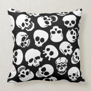 Coussin Crânes dans le motif noir d'arrière - plan