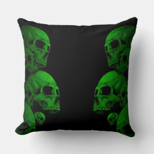 Coussin Crânes Verts
