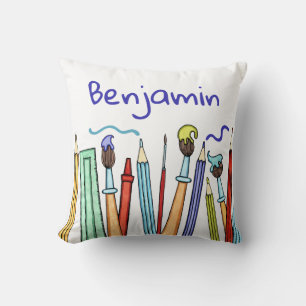 Coussin Crayons et pinceaux 