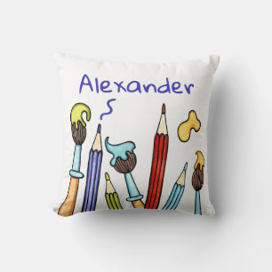 Coussin Crayons et pinceaux 