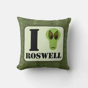 Coussin Crazy I Love Roswell UFO Alien