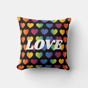 Coussin Création de cœur arc-en-ciel minimaliste élégant