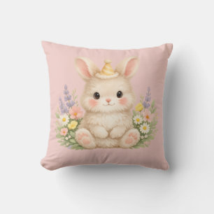 Coussin Création de fleur sauvage de lapin duveteux pour u