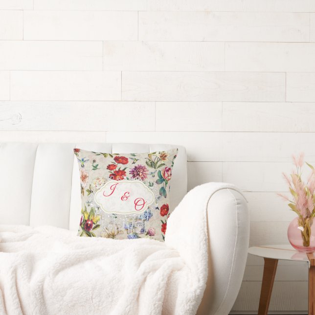 Coussin Création de l'aquarelle florale de l'époque victor (Canapé)