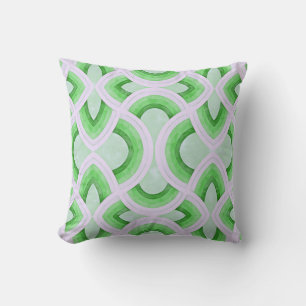 Coussin Création vintage groovy arc-en-ciel en menthe et v