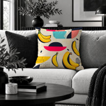 Creative Abstract Banana Decor Throw Pillow Art