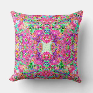 Coussin Créatures abstraites mixtes colorées mignonnes