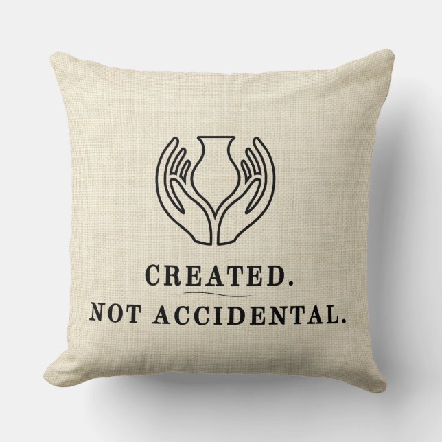 Coussin CRÉÉ. Pas par hasard. (Recto)