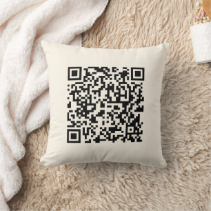 Coussin Créer instantanément un code QR Modifiable blanc
