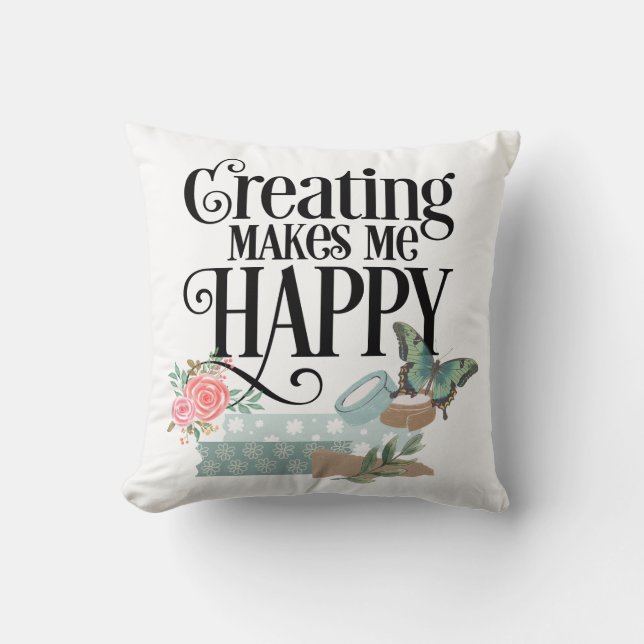 Coussin Créer Me Rend Heureux Joueur D'Oreiller (Recto)