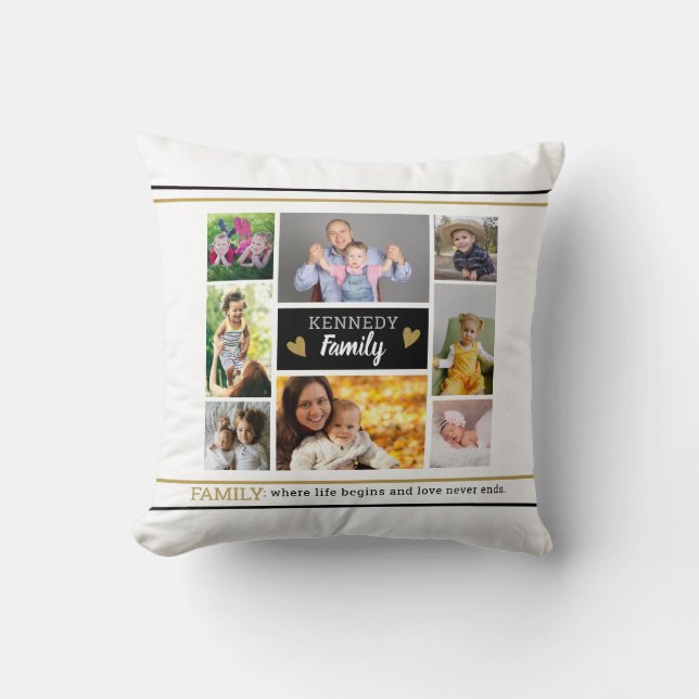 Coussin Créer votre propre soumission de famille 8 Collage (Recto)