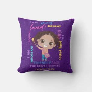 Coussin Créez vos propres affirmations positives de fille 