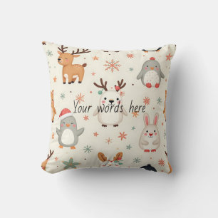 Coussin Créez vos propres animaux de Noël Kawaii