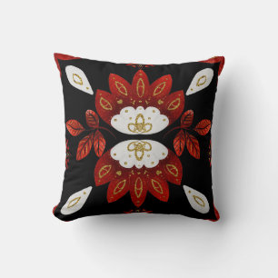 Coussin Créez vos propres fleurs d'art populaire nordique