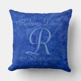 Coussin Créez vos propres monogrammes bleus de Cornflower