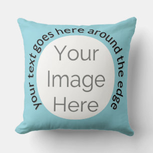 Coussin Créez votre Bleu Bébé – Photo et texte personnalis