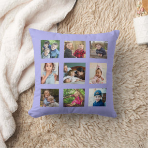 Coussin Créez votre propre 9 photo Collage Périwinkle