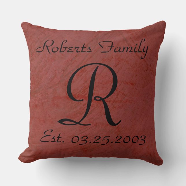 Coussin Créez votre propre Anniversaire en cuir rouge Faux (Recto)