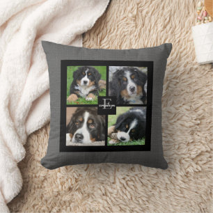Coussin Créez votre propre cambriolage gris de collage ph
