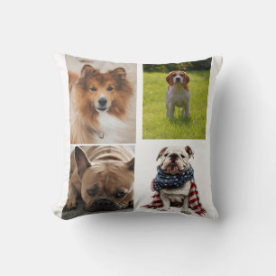 Coussin Créez Votre Propre Collage De 4 Photos D'animaux