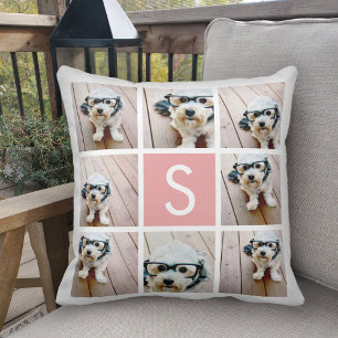 Coussin Créez Votre Propre Collage Instagram Monogramme Pe