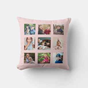 Coussin Créez votre propre collection de 9 photos rose pâl