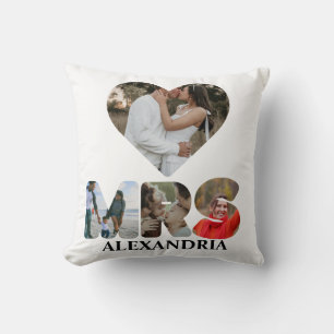 Coussin Créez votre propre couple Mr et Mrs photo Matching