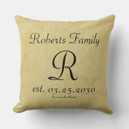 Coussin Créez votre propre crème Faux Monogramme en cuir