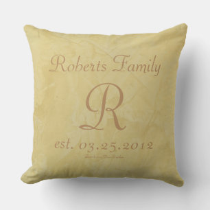 Coussin Créez votre propre crème Lumière Monogrammes Brown