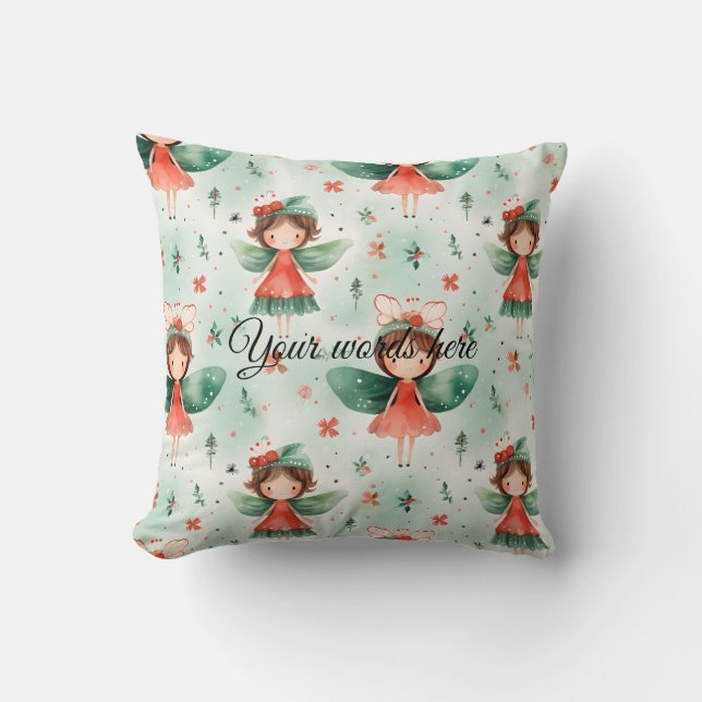 Coussin Créez votre propre fée de vacances (Recto)