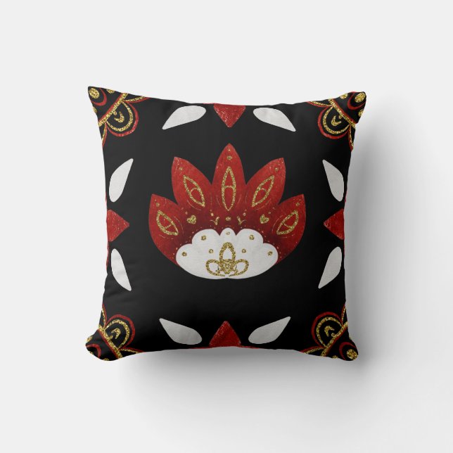 Coussin Créez votre propre fleur d'art populaire nordique  (Recto)