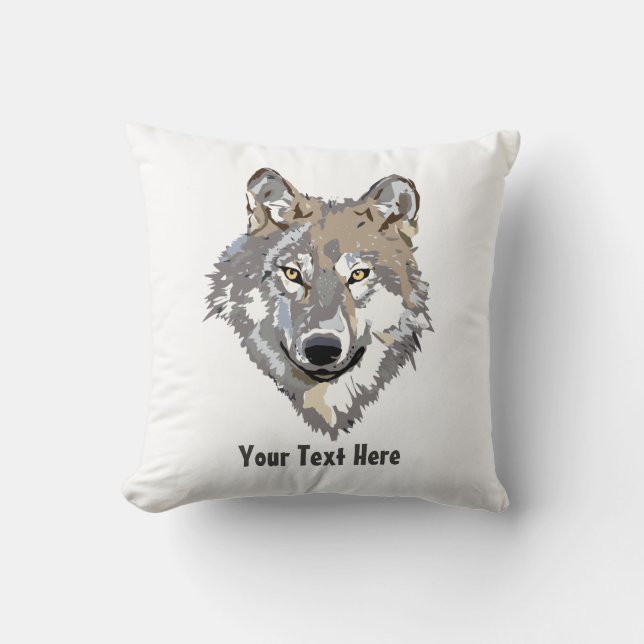 Coussin Créez votre propre loup gris  (Recto)