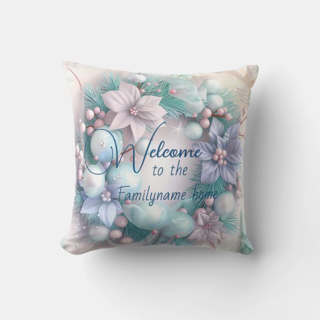 Coussin Créez votre propre Pastel Floral de Noël (Recto)