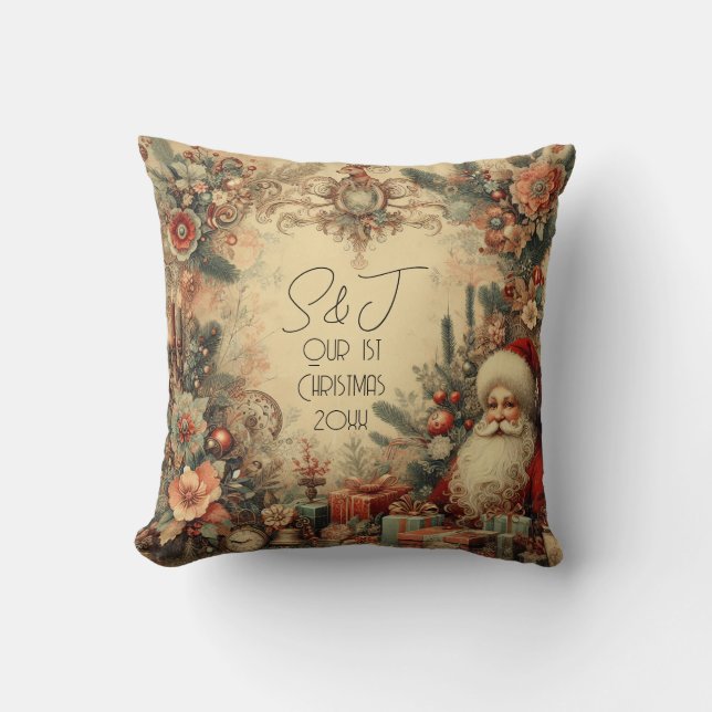 Coussin Créez votre propre Père Noël victorien (Recto)