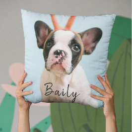 Coussin Créez votre propre photo amusante Besties Amis Chi