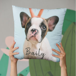 Coussin Créez votre propre photo amusante Besties Amis Chi