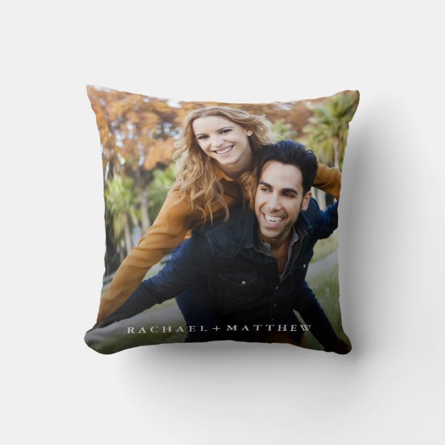 Coussin Créez votre propre photo Couple | Ajouter des noms (Recto)