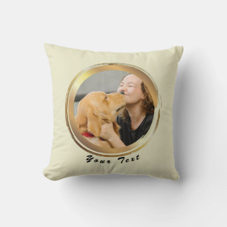 Coussin Créez votre propre photo de chien du cercle d'or