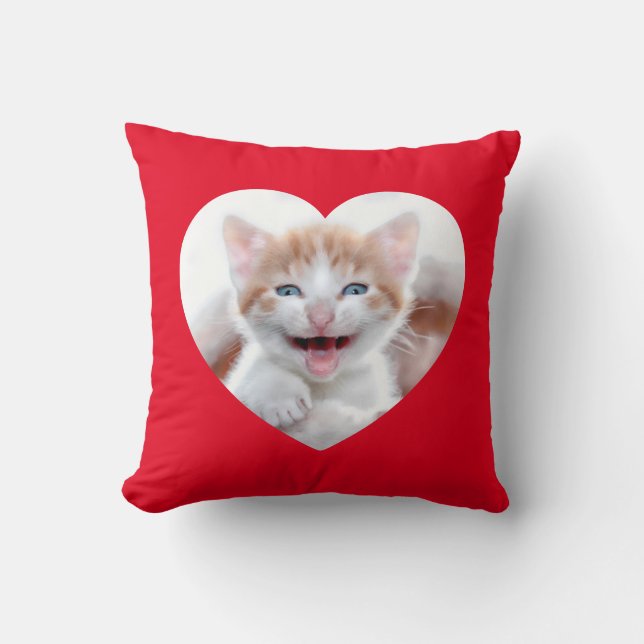 Coussin Créez votre propre photo de frontière de coeur rou (Recto)