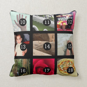 Coussin Créez votre propre photo Instagram avec 18 images