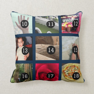 Coussin Créez votre propre photo Instagram avec 18 images