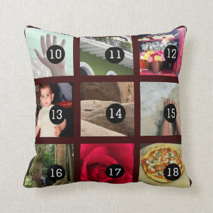 Coussin Créez votre propre photo Instagram avec 18 images