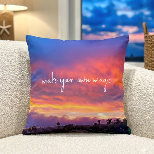 Coussin Créez Votre Propre Photo Magique de Coucher de Sol