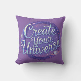 Coussin Créez votre univers - Art de la typographie cosmiq