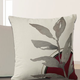 Coussin Crème Burgundy Rouge & Noir Aquarelle Simple