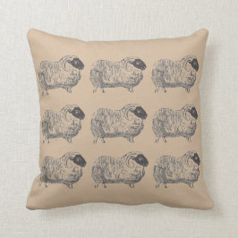 Coussin crème confortable de moutons
