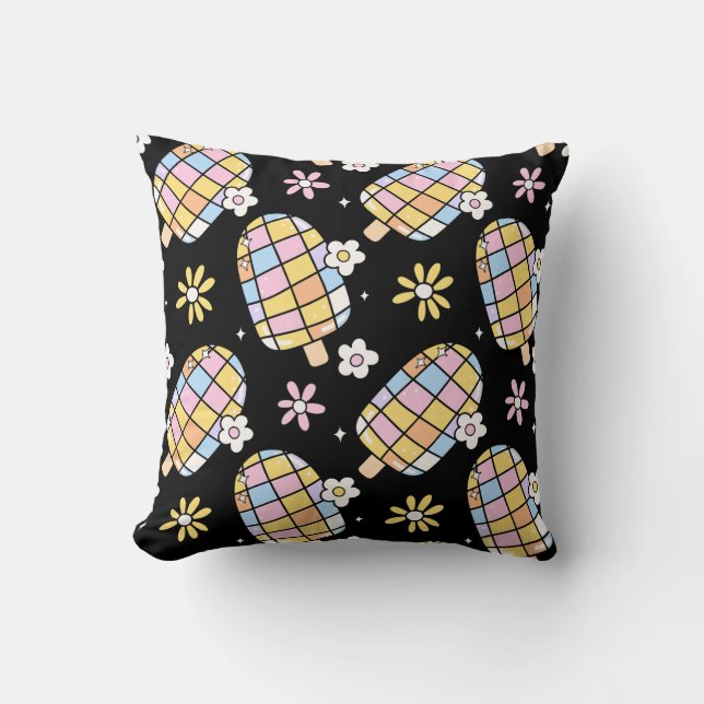 Coussin Crème de glace douce et florale - Motif d'été luna (Recto)