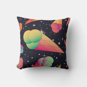 Coussin Crème De Glace Rétro, Néon Cosmique.