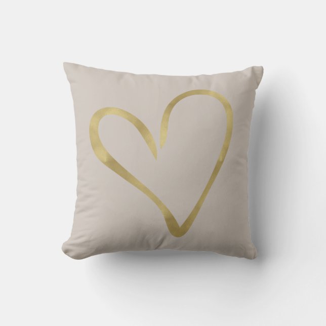 Coussin Crème ene ivoire avec le coeur d'or (Recto)