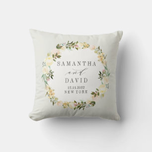 Coussin Crème et gris Mariage personnalisées